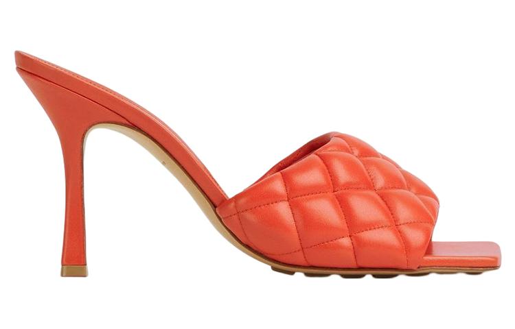 Женские шлепанцы Bottega Veneta Padded (оранжево-красные) — фото 2