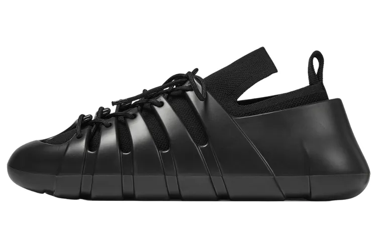 Bottega Veneta Trail Textile, Rubber Low top Sports Casual Shoes Women's Black