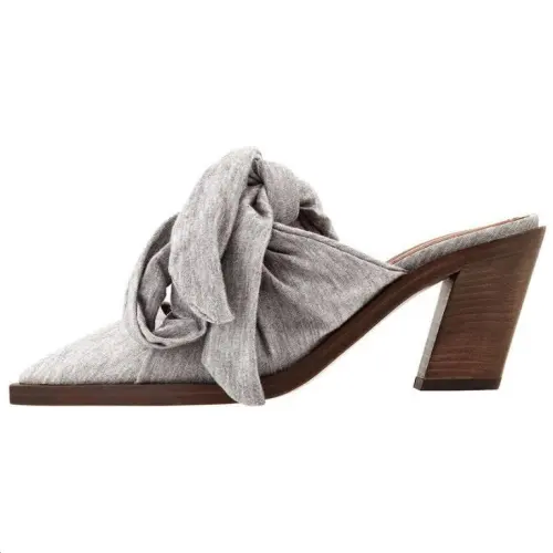 Burberry Closed Toe Slippers 7cm Women's Gray