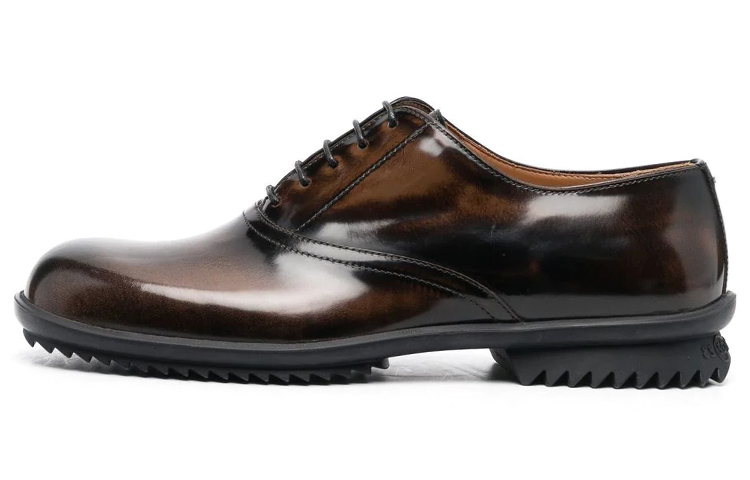 Maison Margiela Mason Margiela Leather Digital Embossed Derby Shoes Men's Brown