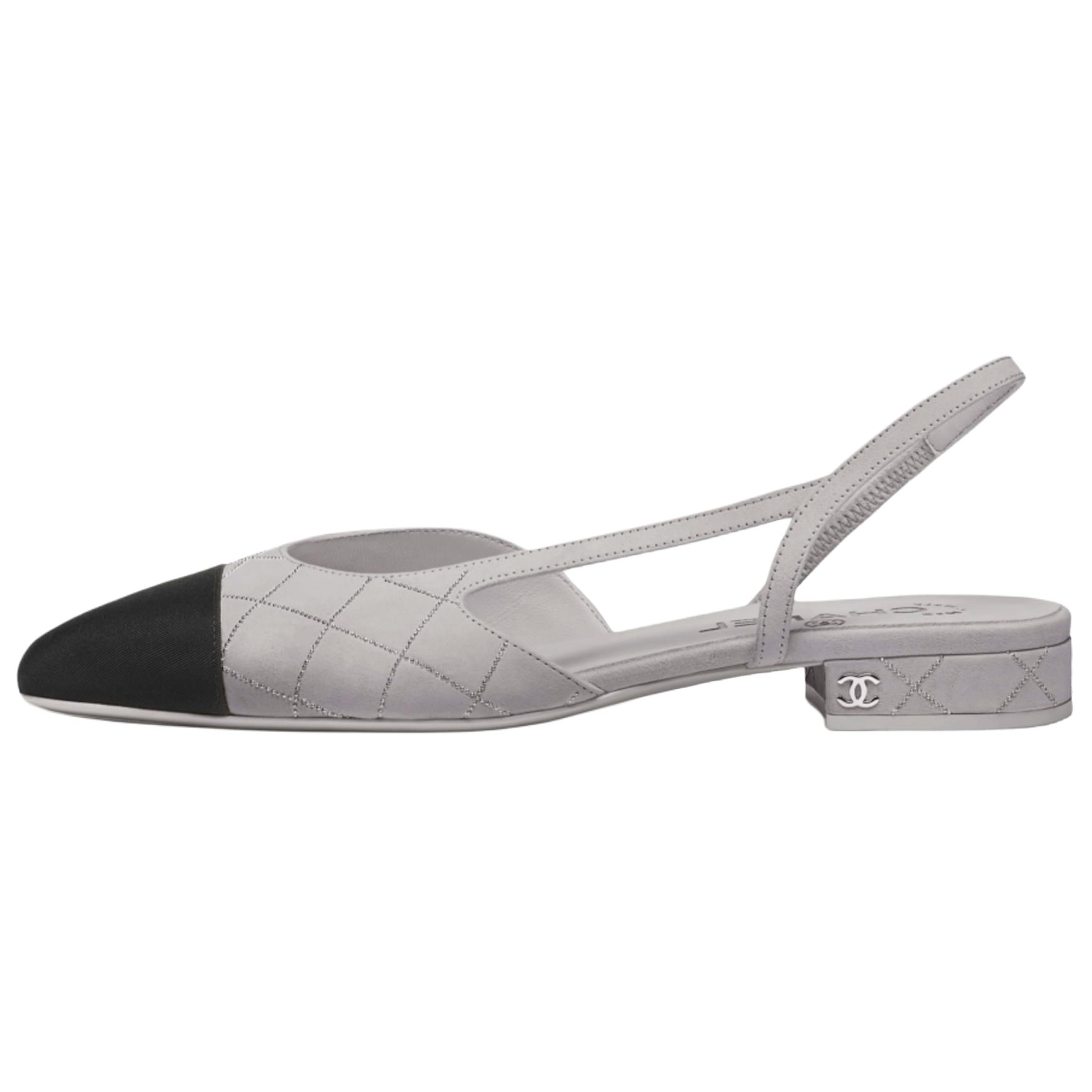 CHANEL 25C Pre Spring Vacation Collection Sheepskin Casual Shoes Women's Gray
