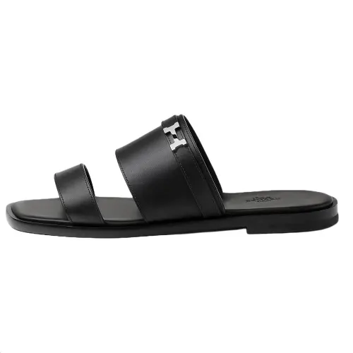 HERMES Slide Slippers Men's Black
