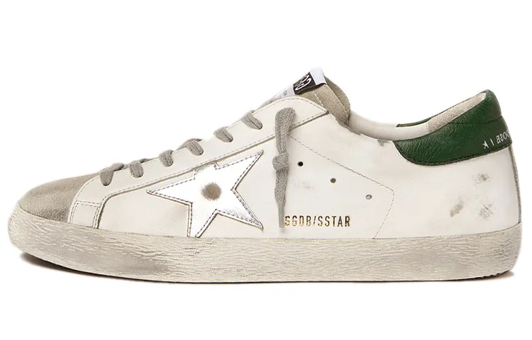 Golden Goose Super Star Cow Leather Low top Stylish Skateboarding Shoes Men's White Green