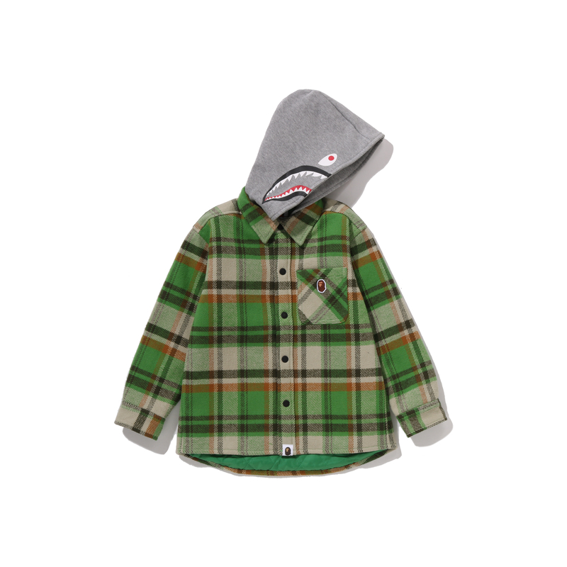 Рубашка A Bathing Ape Check Shark Shirt (красно-синяя)