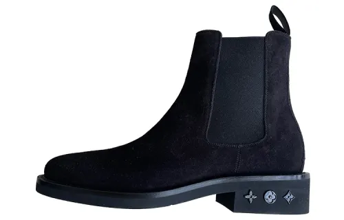 LOUIS VUITTON Plain Leather Boots 'Black'