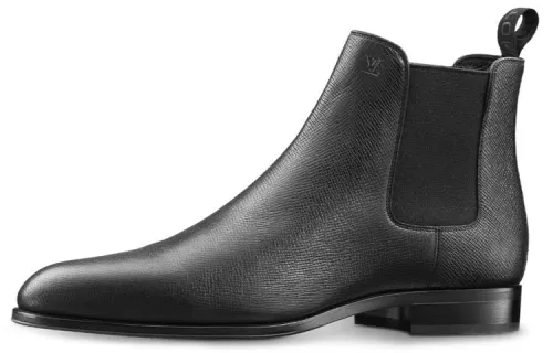 LOUIS VUITTON City Taïga Ankle Length Chelsea Boots Men's Black