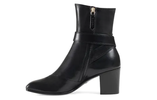GUCCI Leather Fashion Ankle Boots Women's Black