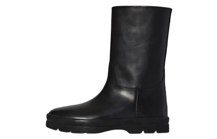 THE ROW Leather Fashion Ankle Boots Women's Black