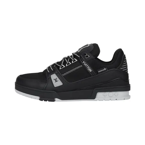 LOUIS VUITTON Trainer Cow Leather Waterproof Low top Skateboard Shoes Men's Black