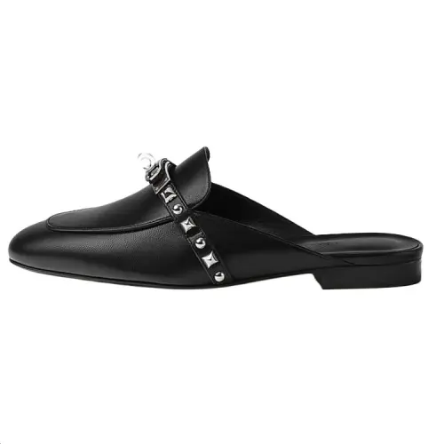 HERMES Oz Closed Toe Slippers Women's Black