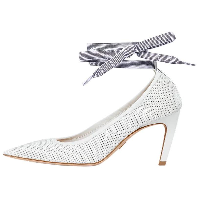 DIOR D Journey Slim Heel High Heels 8cm Women's White
