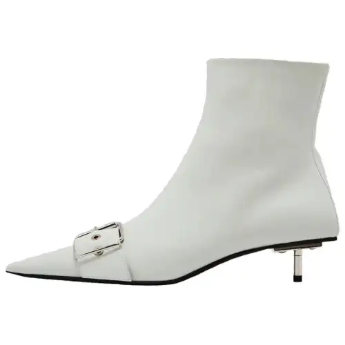 Balenciaga Calfskin Ankle Boots 4cm Women's White