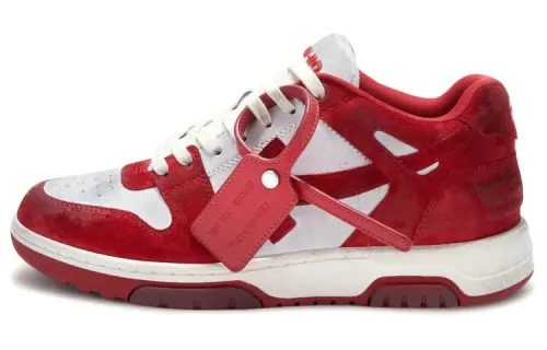 OFF WHITE Out Of Office Vintage Suede 'Red White'