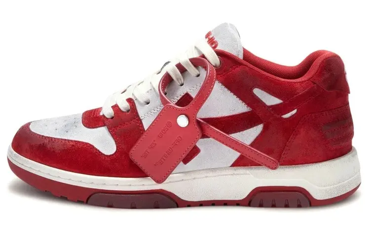 OFF WHITE Out Of Office Vintage Suede 'Red White'