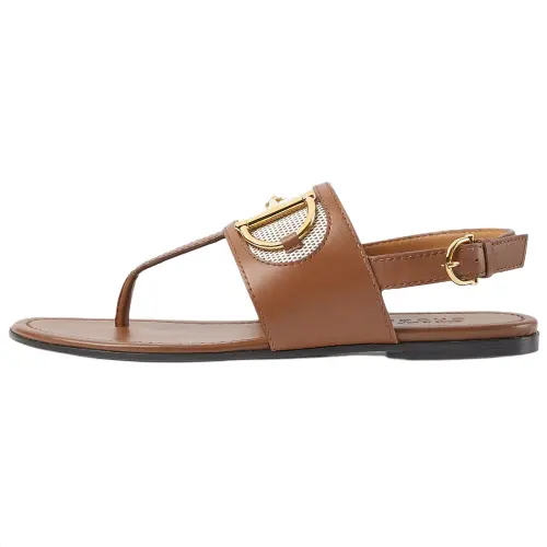 GUCCI Horsebit One Strap Sandals Women's Light Brown