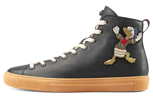 GUCCI Skateboard Shoes Men's High Top Black