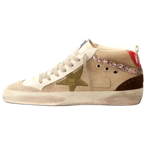 Golden Goose Mid Star Skateboard Shoes Women's Mid Top Cream