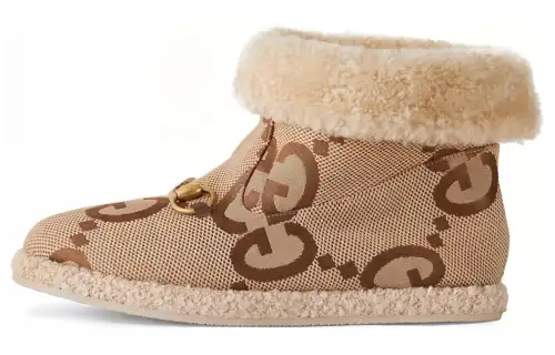 Gucci Wmns Gg Ankle Boot 'Horsebit - Beige' Women's
