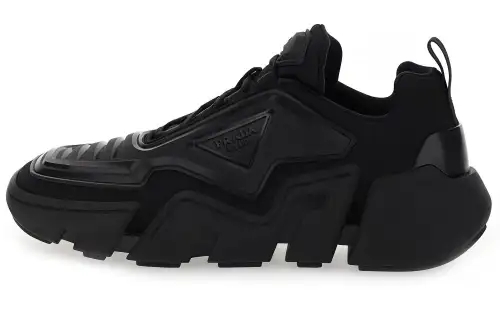 PRADA Techno Stretch Low top Casual Shoes Men's Black