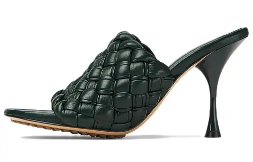 Bottega Veneta Dot Wave Intreccio Pleated Mules Women's