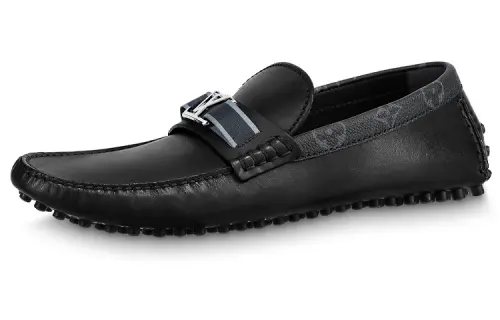 LOUIS VUITTON Lv Hockenheim Loafers 'Black With Monogram Collar'