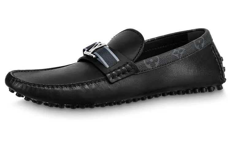 LOUIS VUITTON Lv Hockenheim Loafers 'Black With Monogram Collar'