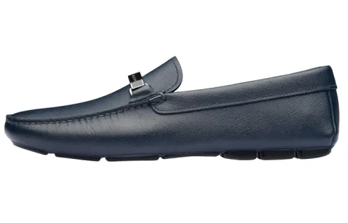 PRADA Logo Plaque Driving Loafers