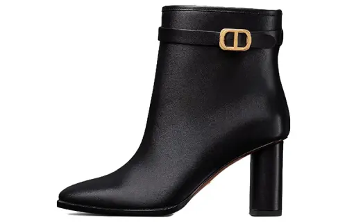 DIOR Empreinte Leather Ankle Boots 8cm Women's Black