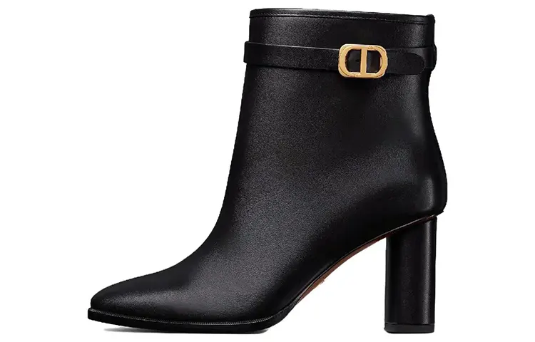 DIOR Empreinte Leather Ankle Boots 8cm Women's Black