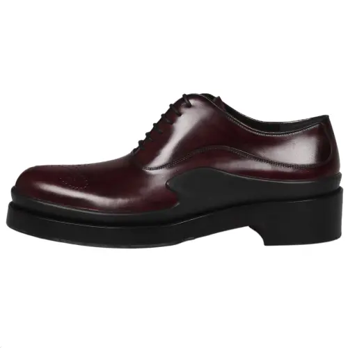 PRADA Spazzolato Leather Casual Shoes Women's Red