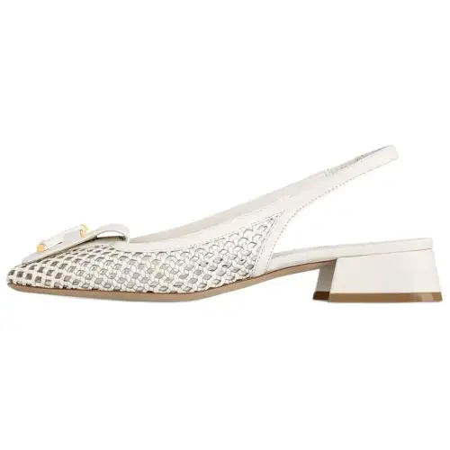 LOUIS VUITTON Shake Cow Leather High Heels 3cm Women's White