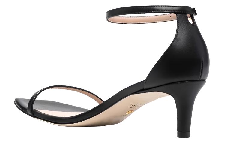 Stuart Weitzman/SW Leather Casual One Strap Sandals Women's Black