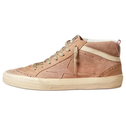 Golden Goose Mid Star Cow Leather High top Skateboard Shoes Women's Pink