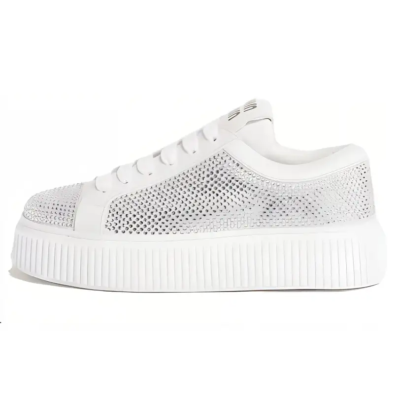 MIU MIU Leather Low top Skateboard Shoes Women's White