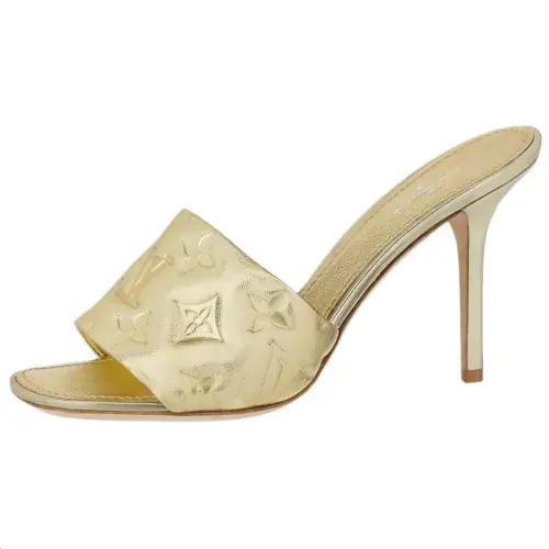 LOUIS VUITTON Revival Slide Slippers 9.5cm Women's Gold