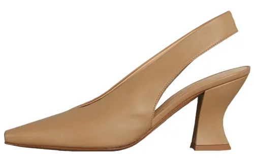 Bottega Veneta Almond Chunky Heel High Heels Women's Dance Shoe Powder