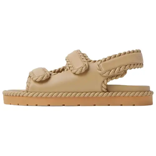 Bottega Veneta Jack Sheepskin One Strap Sandals Women's Nude