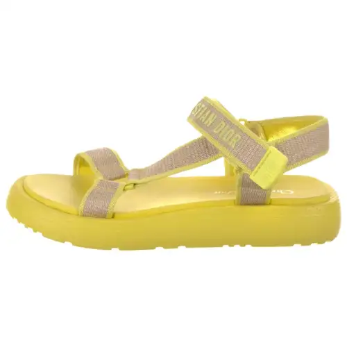 DIOR Dioriviera D Wave One Strap Sandals Women's Yellow