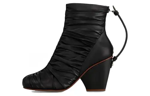 LOUIS VUITTON Olympia Sheepskin Ankle Boots 8.5cm Women's Black