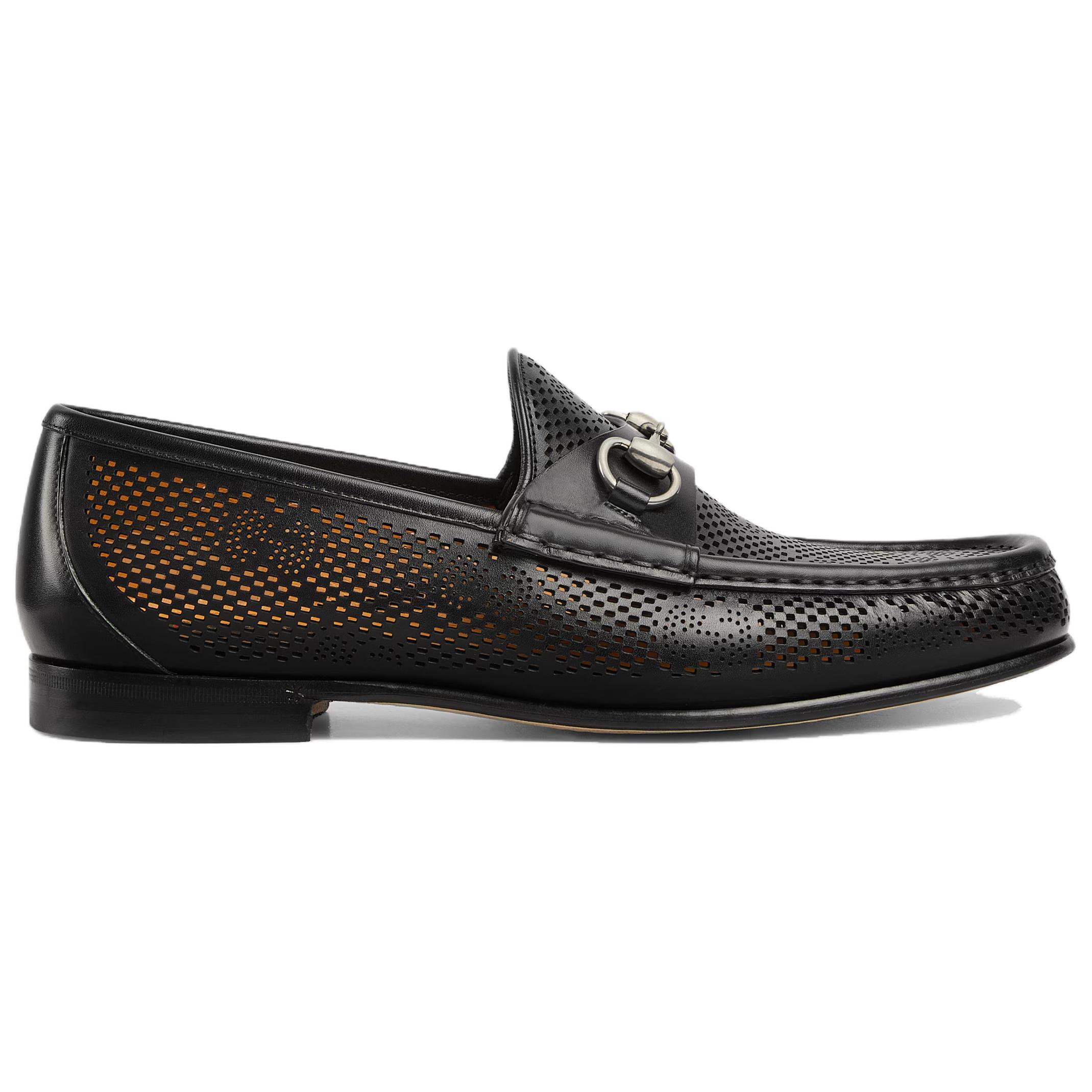 GUCCI Horsebit 1953 Leather Loafers Men's Black