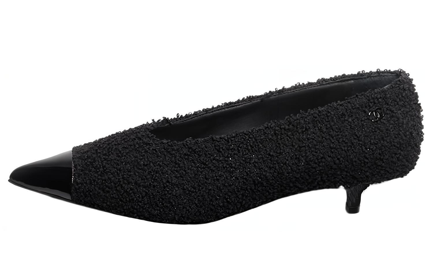 CHANEL Slim Heel Mary Jane Shoes Women's Black