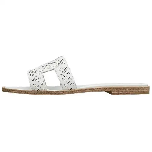 HERMES Oran Skeleton Slide Slippers Women's White