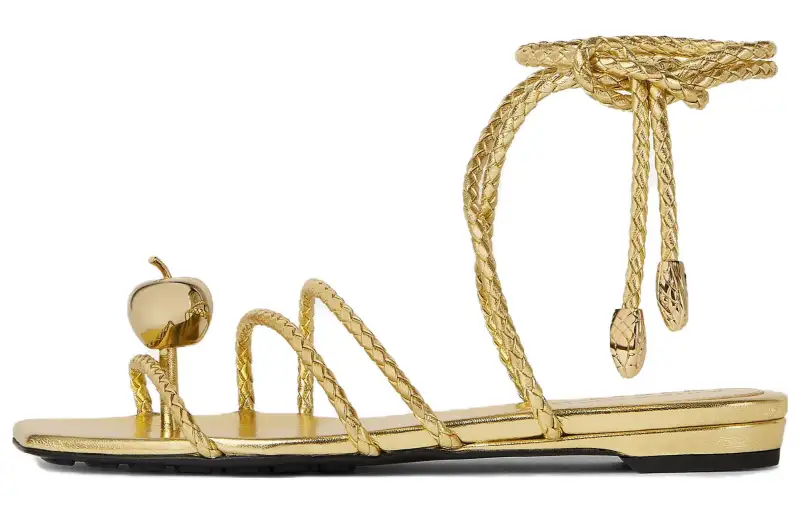 Bottega Veneta Adam One Strap Sandals Women's Gold