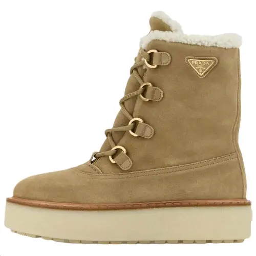 PRADA Short Snow Boots Women's Brown
