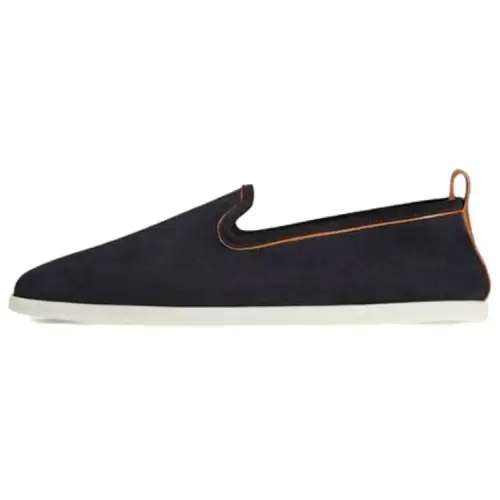 Loro Piana Suede Casual Shoes Men's Marine Blue