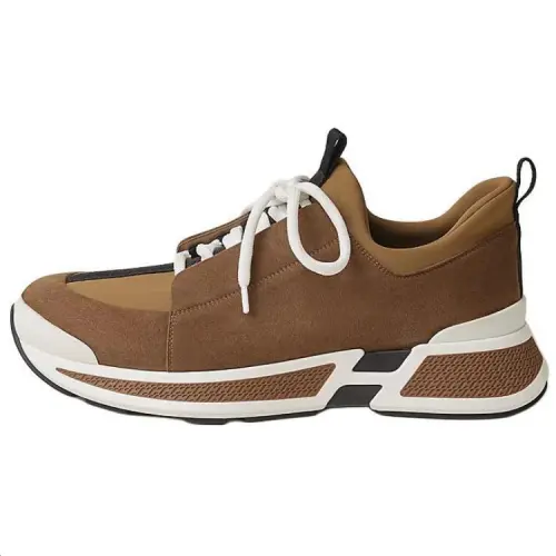 HERMES Just Suede Low top Casual Shoes Men's Brown