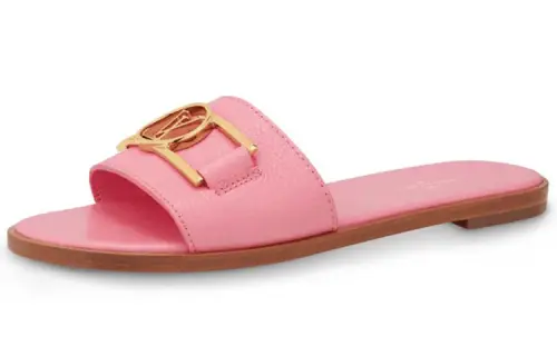 LOUIS VUITTON Lock It Slide Slippers Women's Pink