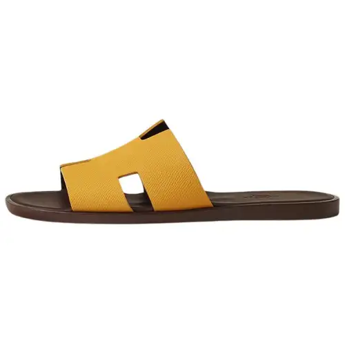 HERMES Izmir Stylish Sandal Men's Yellow Brown