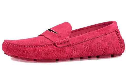LOUIS VUITTON Top Grain Cow Leather Casual Shoes Women's Raspberry Red