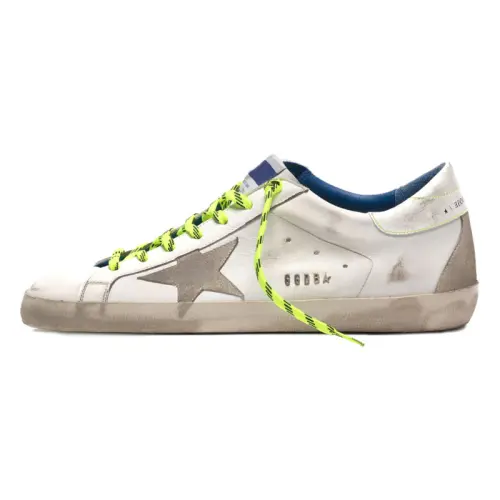 Golden Goose Super Star Cow Leather Low top Stylish Skateboarding Shoes Men's White Gray Yellow
